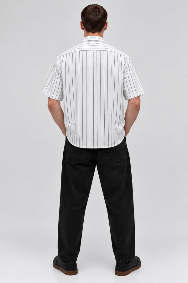 Men's Cotton Casual Striped Short Sleeve Shirt For Summer