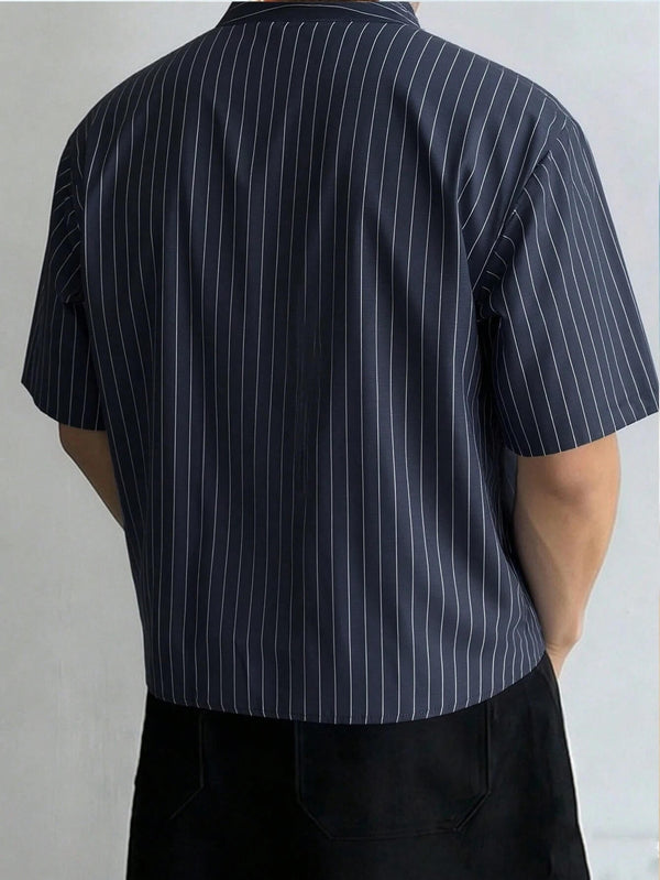Men's Cotton Striped Short Sleeve Shirt  