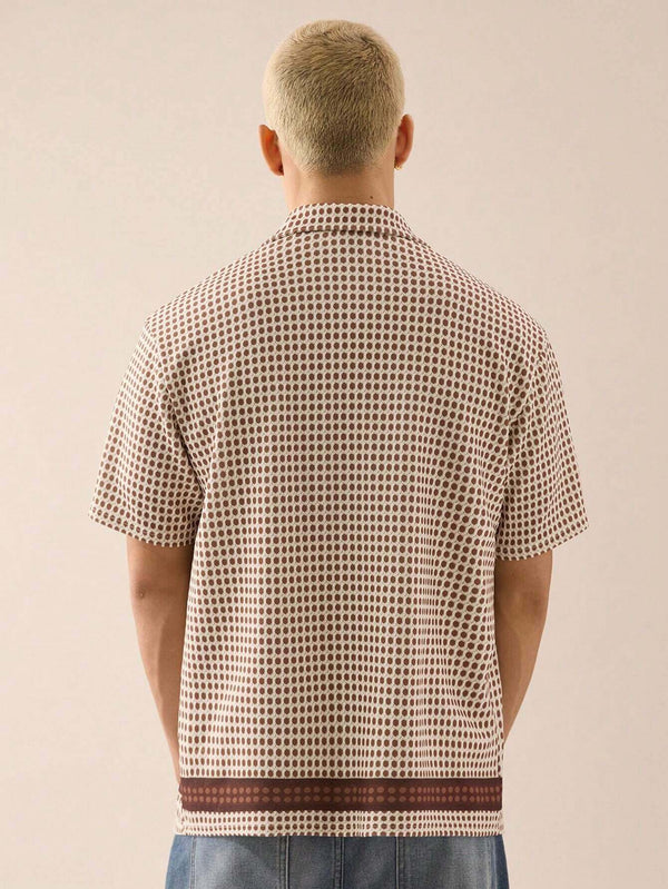 Men's Knit Casual Daily Loose Fit Short Sleeve Shirt 