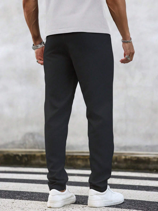 Men's Plain Black Rich Pants