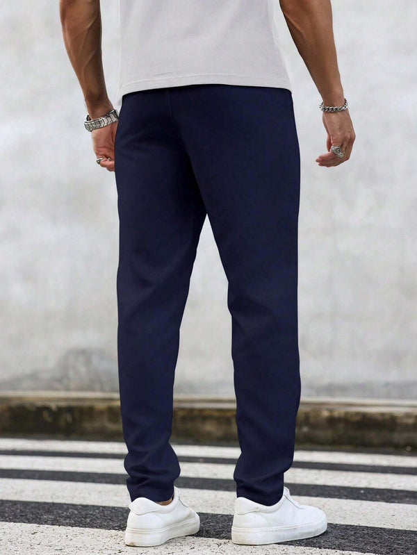 Men's Plain Navy Blue Rich Pants