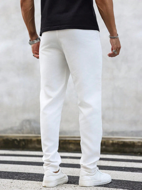 Men's Plain White Rich Pants