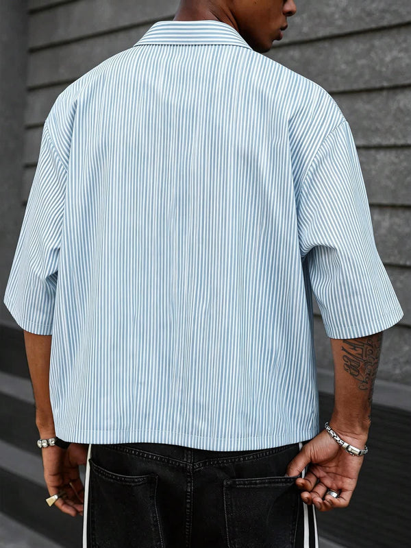 Men's Sky Blue New Life Print Shirt 