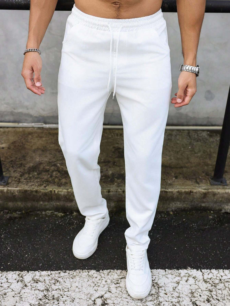 Men's Plain White Rich Pants