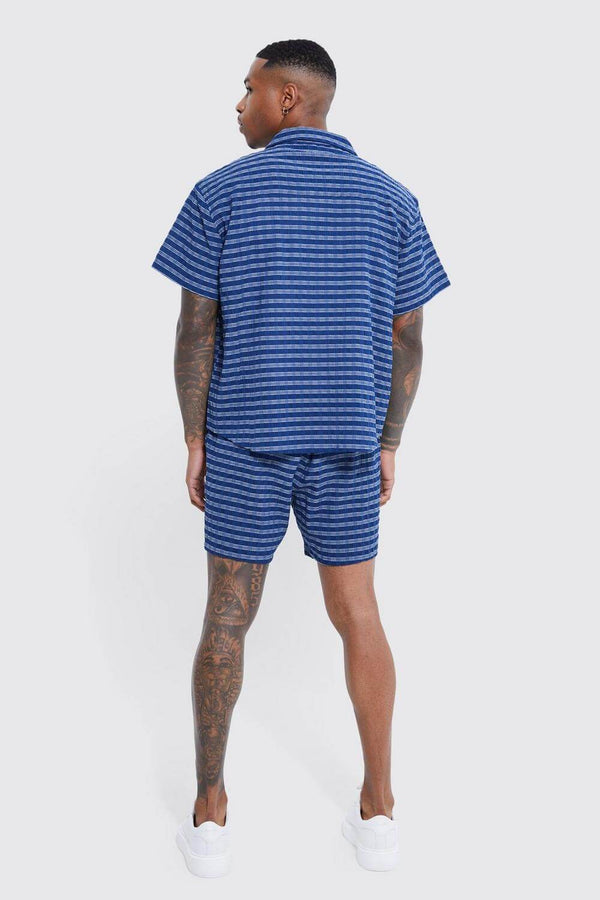 Navy Seersucker Stripe Co-Ords