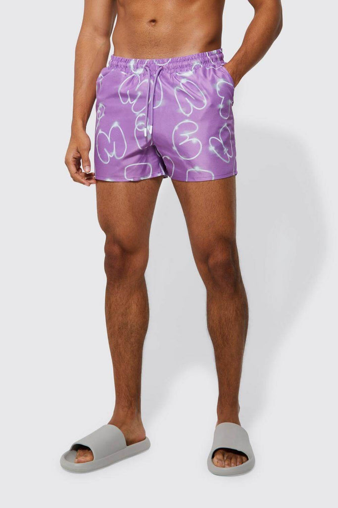 Boxer Shorts For Men - Purple graphic