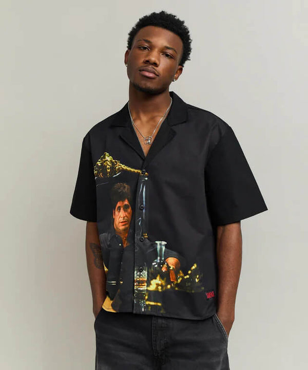 Scarface Tony Montana Black Printed Shirt