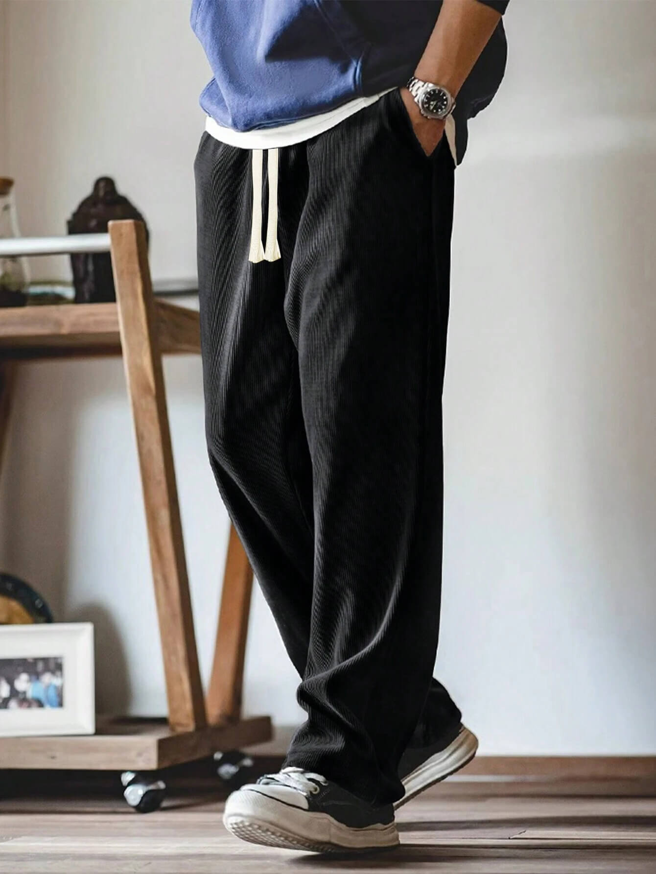 パンツ LAST RESORT AB Black straight-leg pants LAST RESORT AB（ラストリゾートエービー）｜パンツ