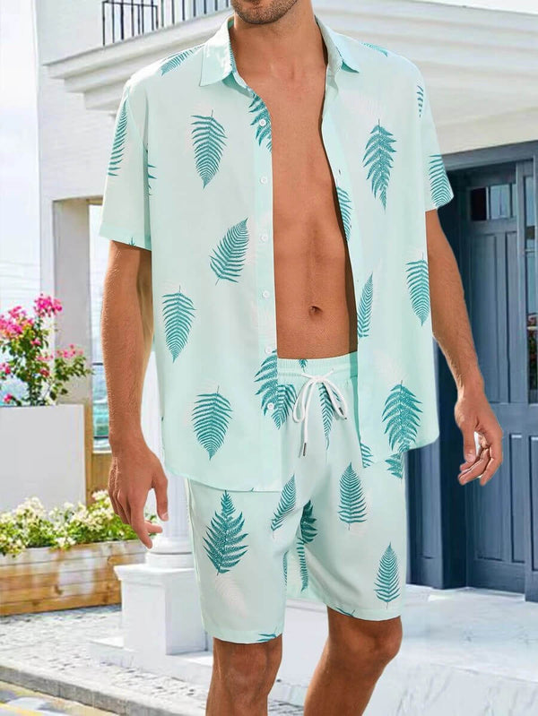 Tropical Print Sky Blue Co-Ords