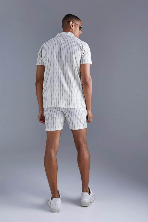 Boxer Shorts For Men -White Dash Stripe