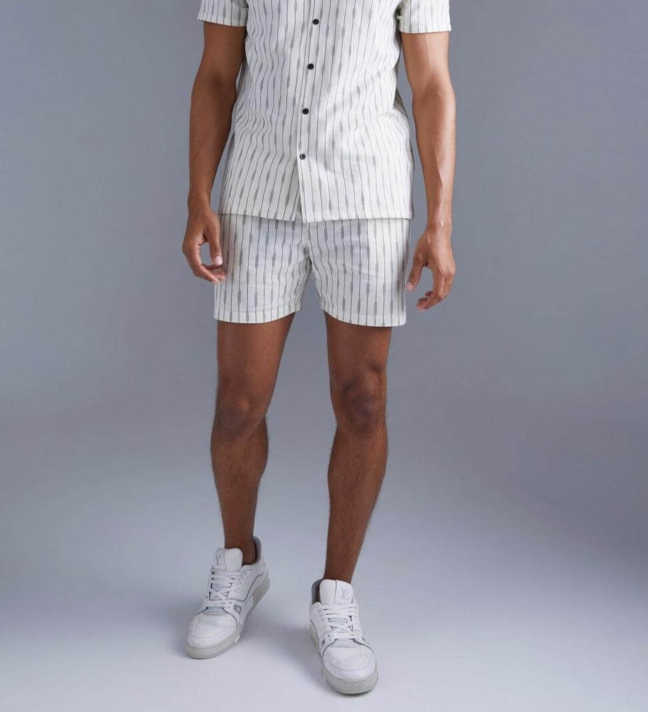Boxer Shorts For Men -White Dash Stripe