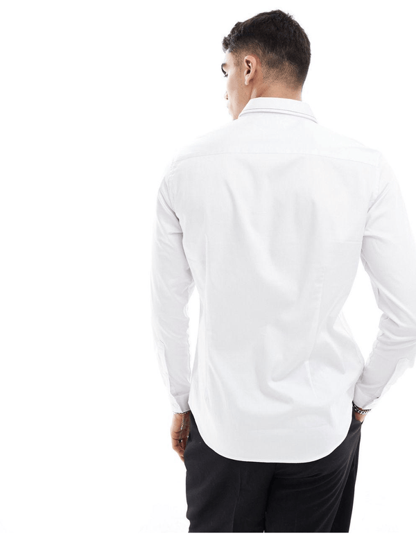 White Wedding Trim Premium Cotton Shirt