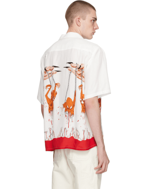 White & Red Printed Shirt