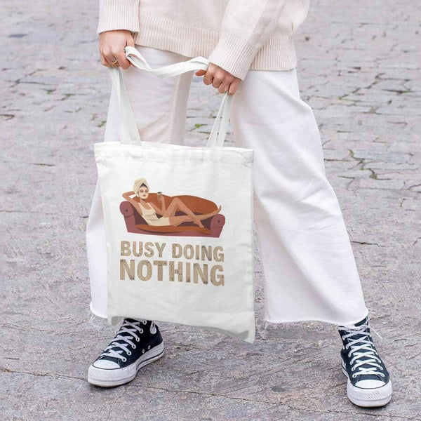 Women Who is Busy Doing Nothing Zipper Tote Bag