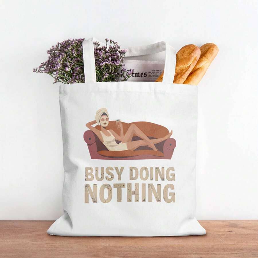 Women Who is Busy Doing Nothing Zipper Tote Bag