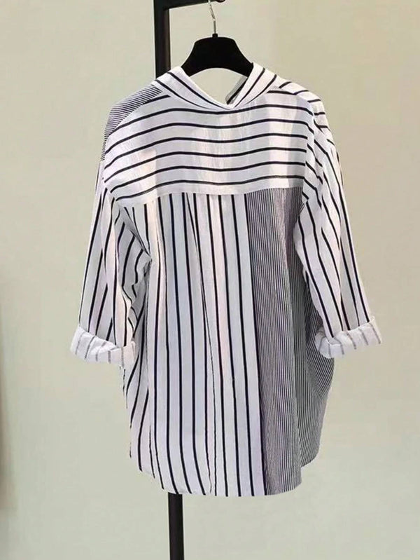 Women's Classic Mixed Stripe Long Sleeve Shirt 