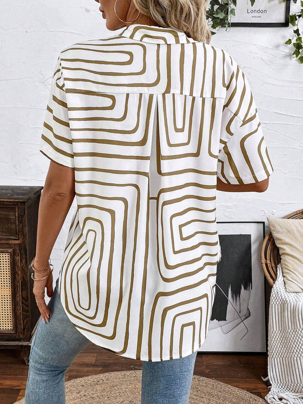 Women's Modern Maze Print Shirt