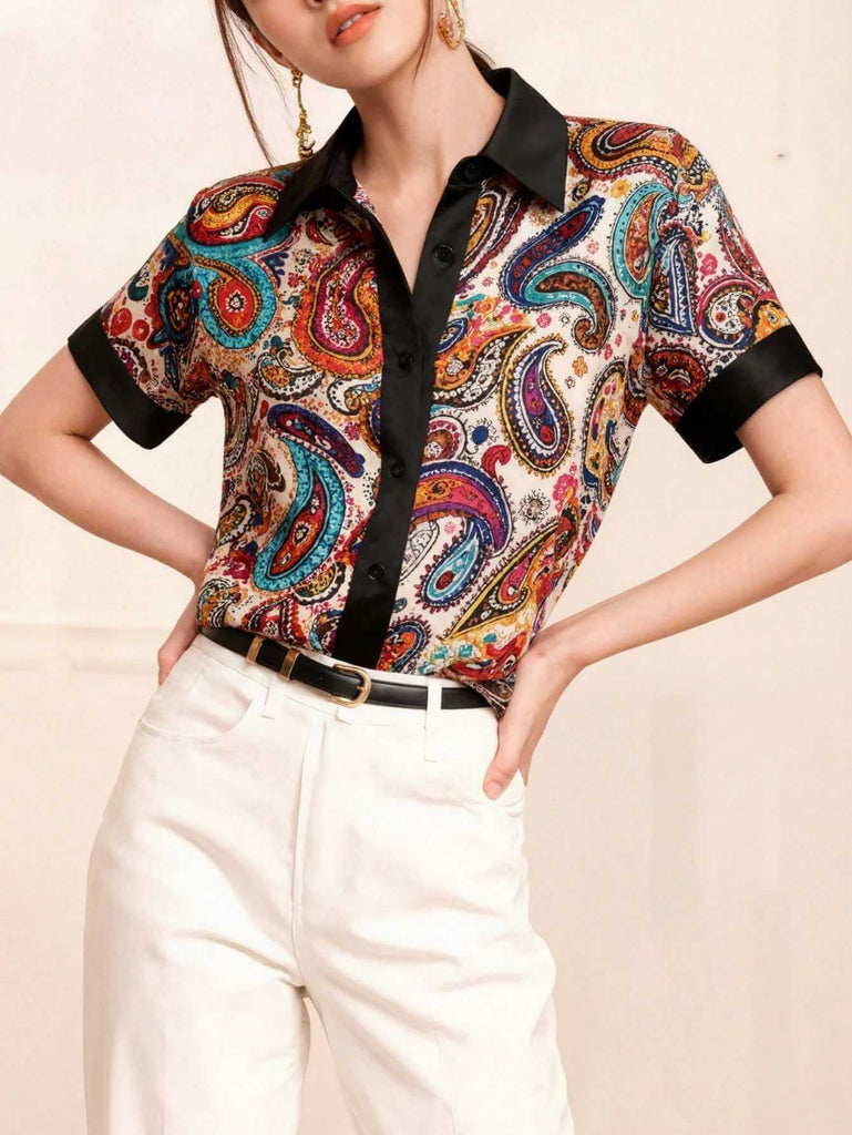 Women's Multicolor Paisley Print Shirt