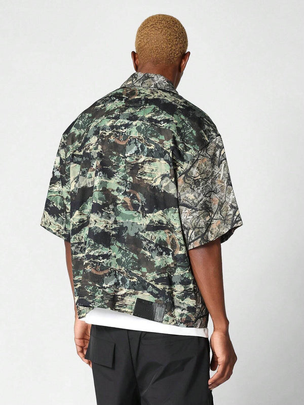 Zip Through Contrast Shirt