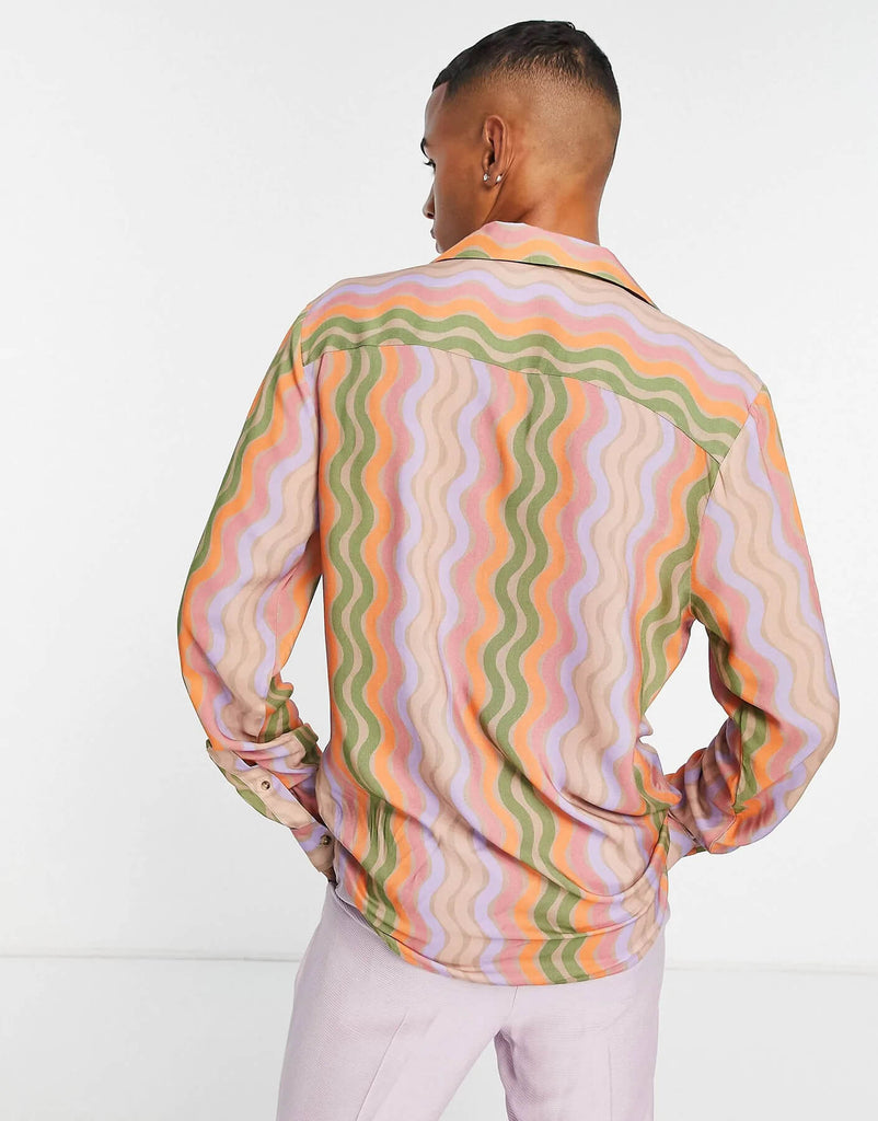 70s Revere Shirt in Retro Style – Roar Fox