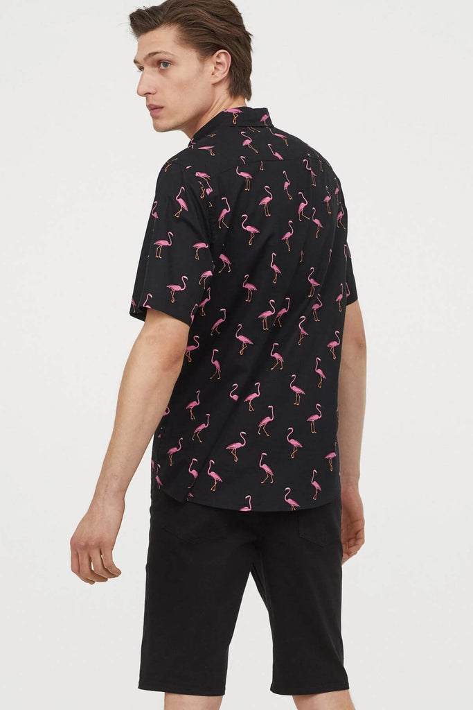 Men Flamingo Short Sleeve Shirt