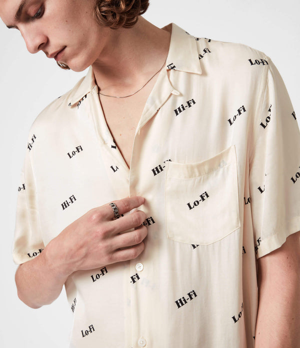 Men Lo-Fi Hi-Fi Print Short Sleeve Shirt