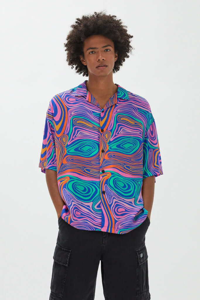 psychedelic dress shirts Psychedelic Vortex Button Down Shirt | Festival Button Down Shirts