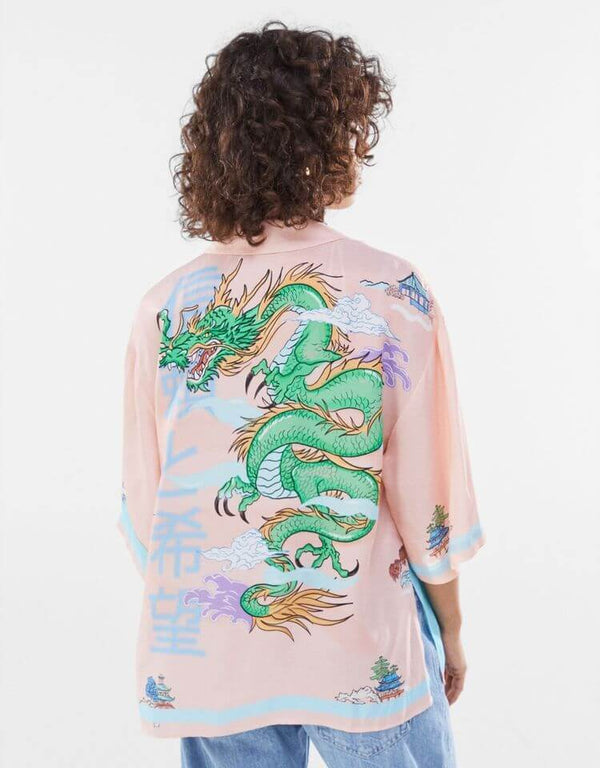 Women Dragon Printed Shirt
