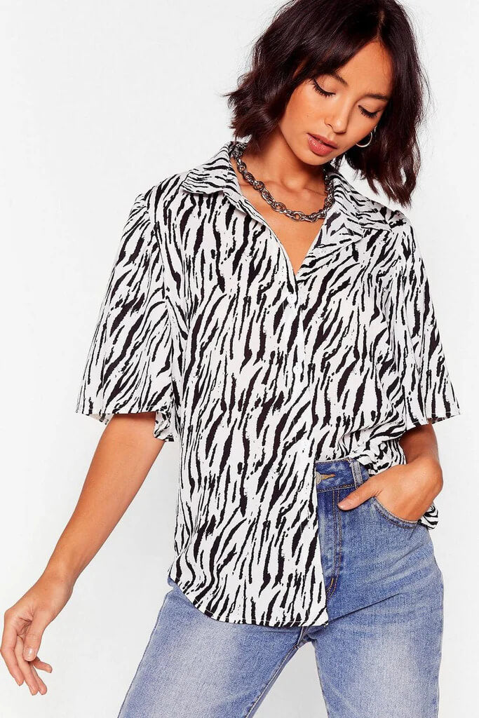 Women Zebra Printed Shirt